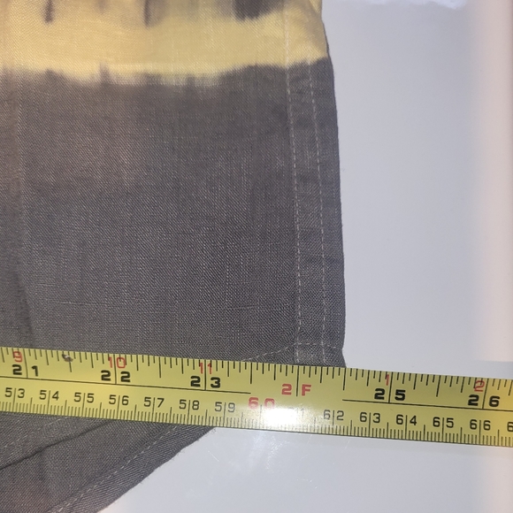 J. Crew Vintage Tie Dye Button Up Short Sleeve Linen Shirt Grey Men's Large NWT - Picture 12 of 12